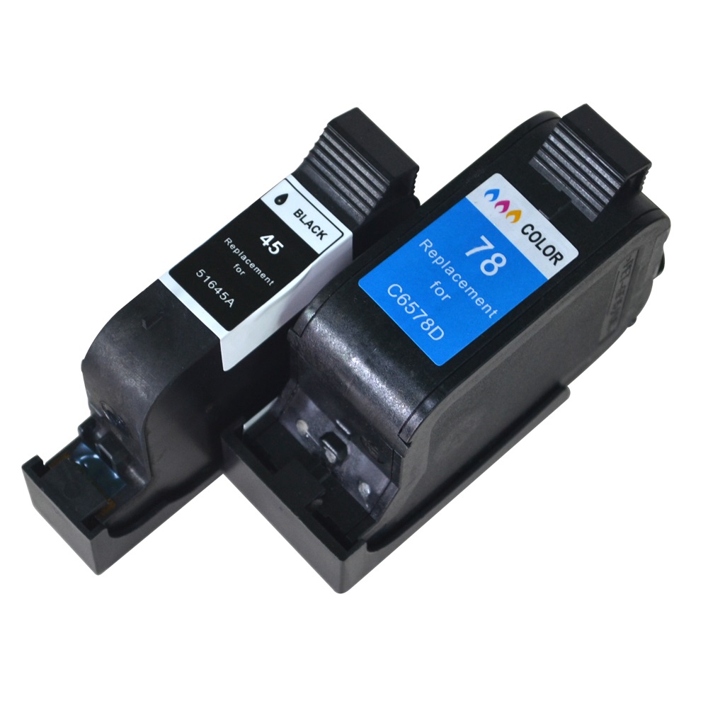 Compatible K/CMY Ink Cartridge 45 / 78 for HP Printer HP DESKJET/ 920C/ 948C/ 950C/ 970CX-I/ 990CX-I/ 1180C/ 1220C/ - Tianse